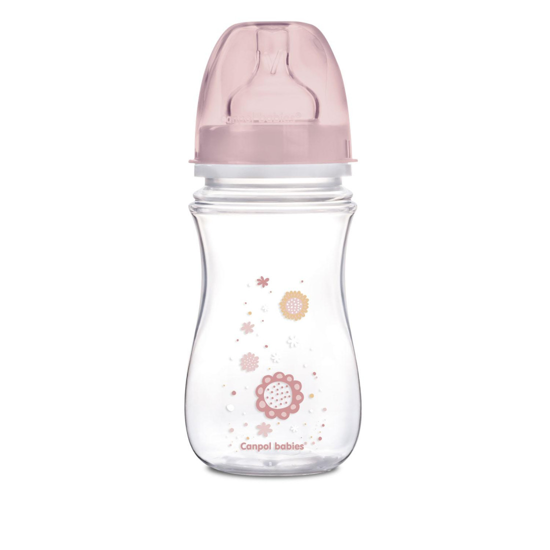 Butelka szerokootworowa antykolkowa Easystart Newborn Baby 240 ml różowe kwiatki CANPOL 35/217