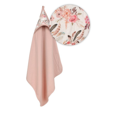 MATEX Okrycie kąpielowe MUSLIN DESIGN 85x85 cm TB0443_03 różowy