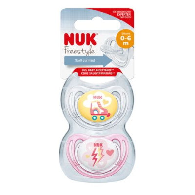 NUK 730133 Smoczek 1 FREESTYLE 2szt silikon 0-6m*