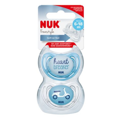 NUK 730133 Smoczek 1 FREESTYLE 2szt silikon 0-6m*