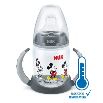NUK 743944 Butelka FC 150 ml z uchwytami i wskaźnikiem temperatury DISNEY MYSZKA MIKI ustn.sil.niek.