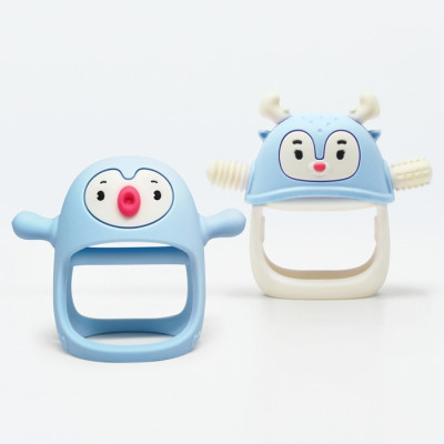 SMILY MIA Gryzaki silikonowe Pingwin i Renifer light blue