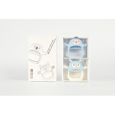 SMILY MIA Gryzaki silikonowe Pingwin i Renifer light blue