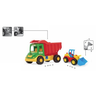 WADER 32240 Multi Truck z Koparką /walcem
