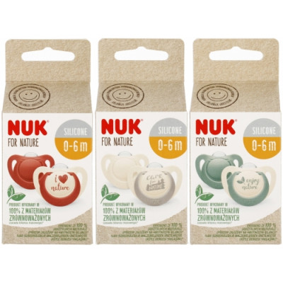 NUK 730763 Smoczek uspokajający lateks FOR NATURE 2 szt