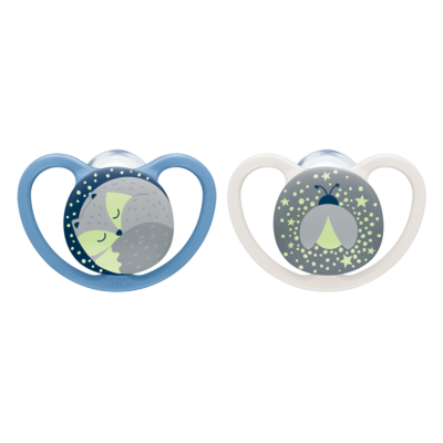 NUK 739658 Smoczek 18-36m SPACE NIGHT 2 szt.