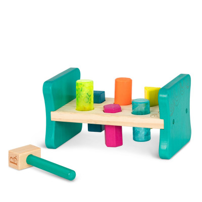 Colorful Pound & Play – drewniany sorter z młotkiem - wbijanka -