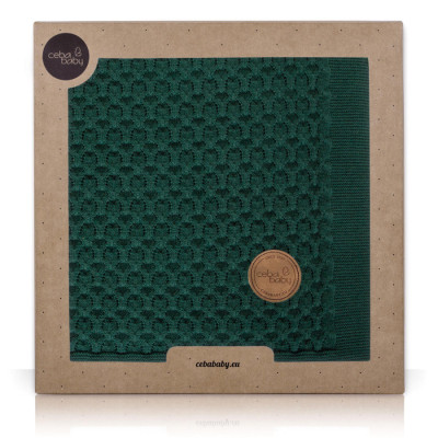 CEBA 812-110-155 Kocyk dziany 90x90 w opakowaniu prezentowym Fale Emerald