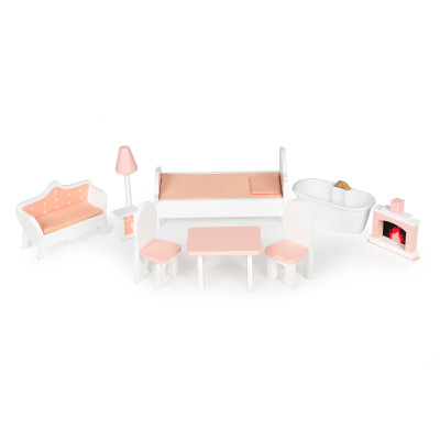 Duży domek dla lalek Barbie z kompletem mebelków ECOTOYS