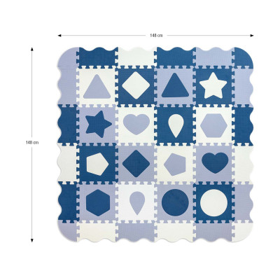 MILLY MALLY 5618 Mata piankowa puzzle Jolly 4x4 Shapes - blue