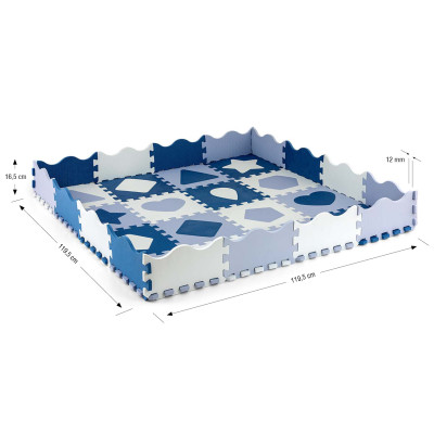 MILLY MALLY 5618 Mata piankowa puzzle Jolly 4x4 Shapes - blue