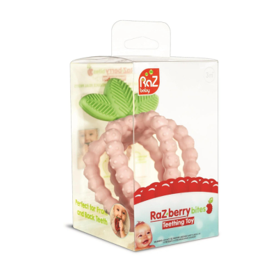 RAZBABY 009-BITES-CANDY Gryzak Soczysta Malina z listkami różowy