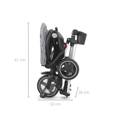 MILLY MALLY 3831 Qplay Rowerek trójkołowy Nova+Rubber dark grey