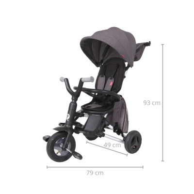 MILLY MALLY 3831 Qplay Rowerek trójkołowy Nova+Rubber dark grey