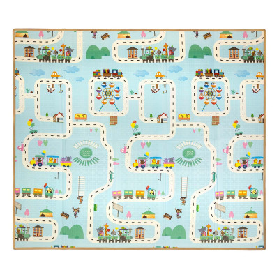 MILLY MALLY Mata piankowa skladana Play Trains and Cars