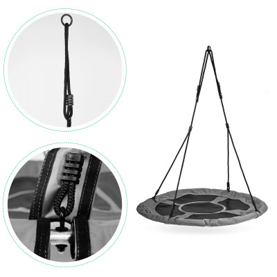 Huśtawka ogrodowa bocianie gniazdo 100cm szara ECOTOYS