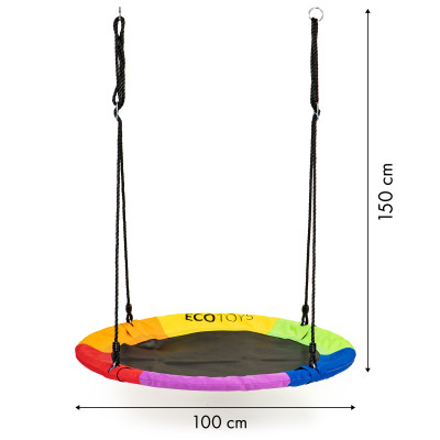 Huśtawka ogrodowa bocianie gniazdo 100cm ECOTOYS wielokolorowa