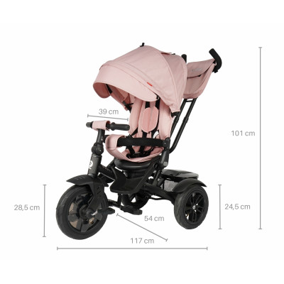 MILLY MALLY 5390 Qplay Rowerek trójkołowy Premium Pink