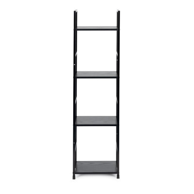 Regał drewniany nowoczesny metalowa rama LOFT 4 półki czarny