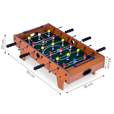Stół do piłkarzyków mini 70x35 cm drewniany piłkarzyki ECOTOYS