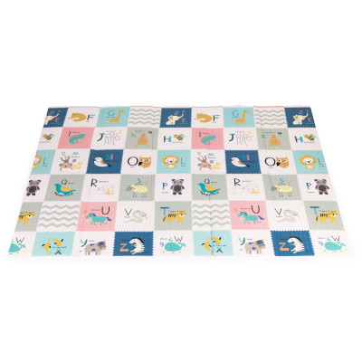 Mata piankowa dla dzieci 200x150 cm edukacyjna dwustronna składana miarka wzrostu alfabet ECOTOYS