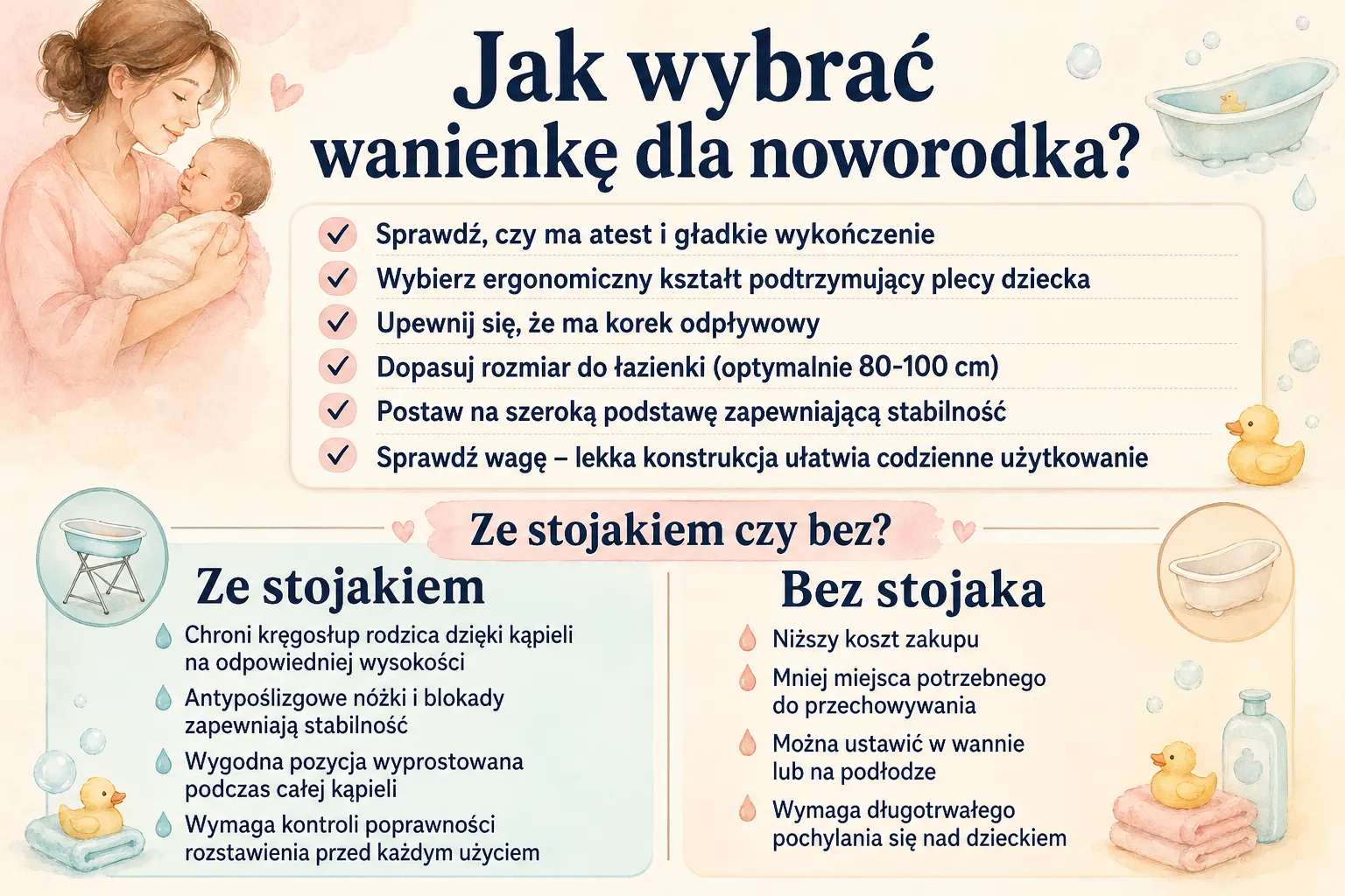 Jak wybrać wanienkę dla noworodka?